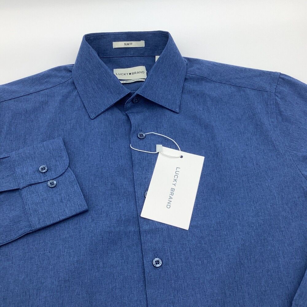 Lucky Brand Slim Fit 4 Way Stretch Long Sleeve Button Up Shirt Size Small NWT